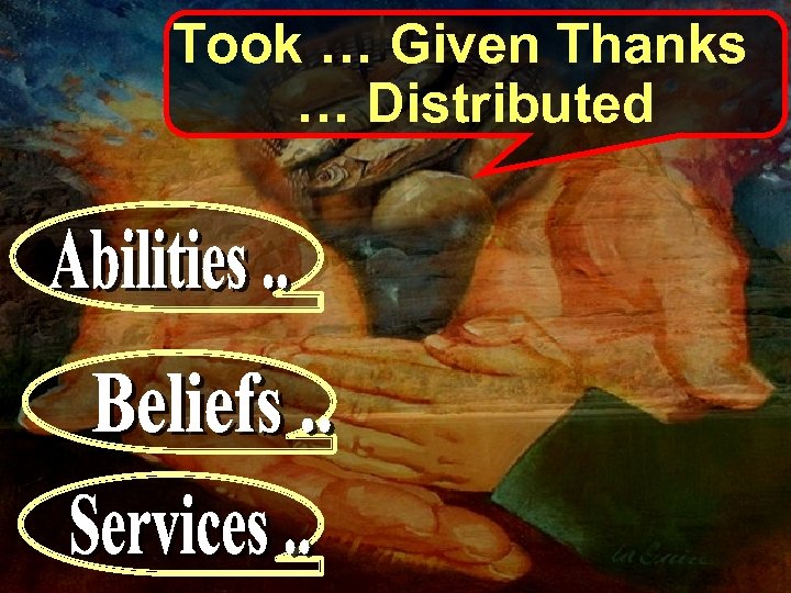 Took … Given Thanks … Distributed 