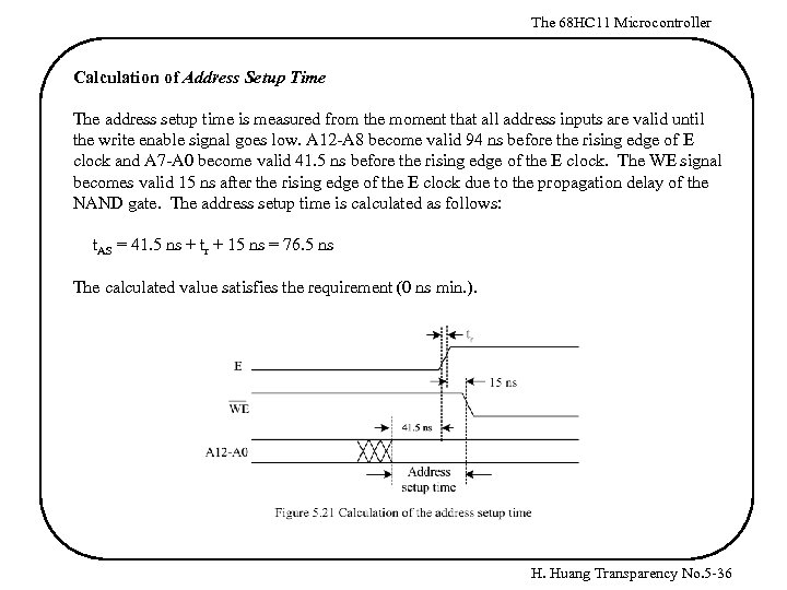 The 68 HC 11 Microcontroller Calculation of Address Setup Time The address setup time