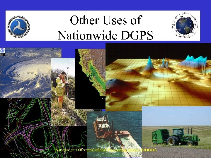 Other Uses of Nationwide DGPS Nationwide Differential Global Positioning System (NDGPS) 