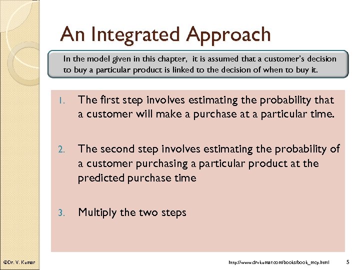An Integrated Approach In the model given in this chapter, it is assumed that