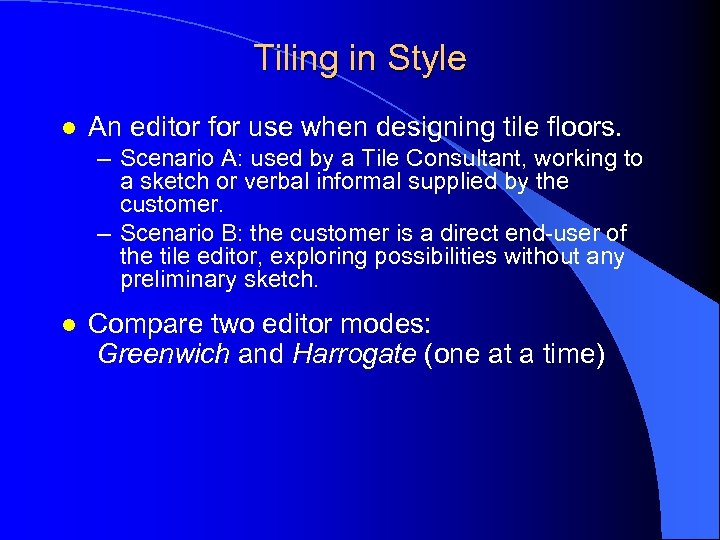 Tiling in Style l An editor for use when designing tile floors. – Scenario