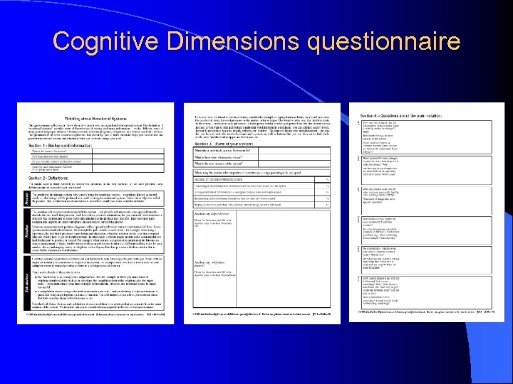 Cognitive Dimensions questionnaire 