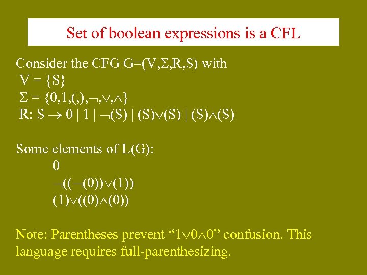 Lecture 16 Oct 18 Context Free Languages Cfl