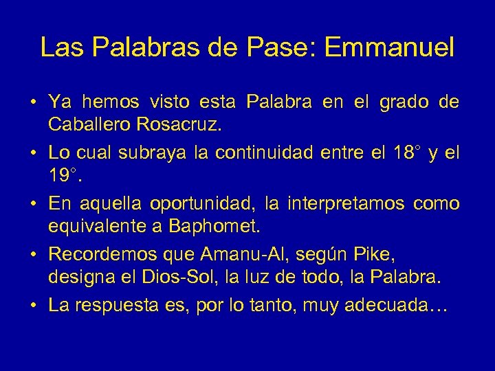Las Palabras de Pase: Emmanuel • Ya hemos visto esta Palabra en el grado