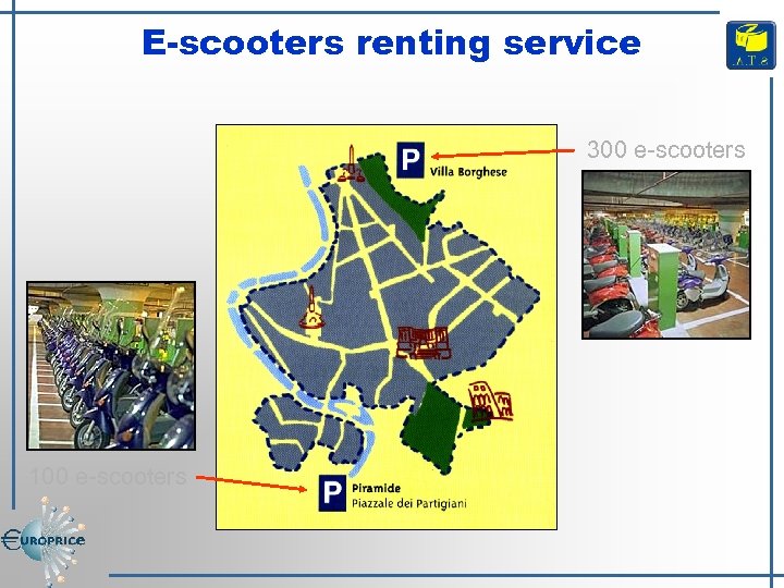E-scooters renting service 300 e-scooters 100 e-scooters 