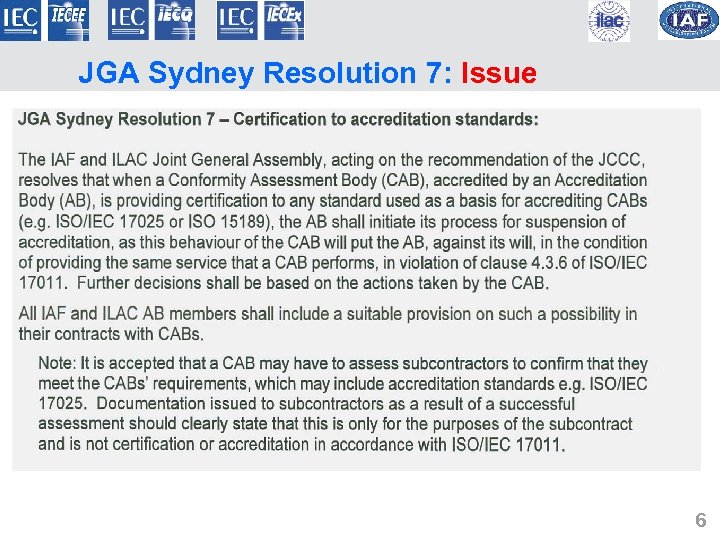 JGA Sydney Resolution 7: Issue 6 