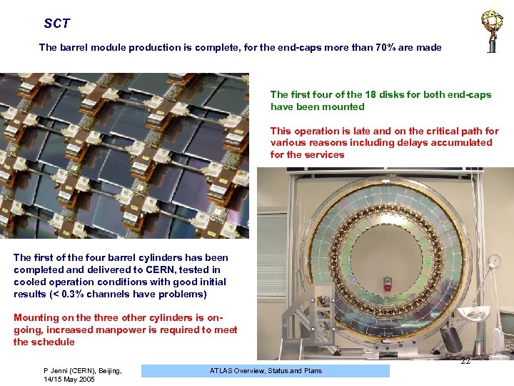 SCT The barrel module production is complete, for the end-caps more than 70% are