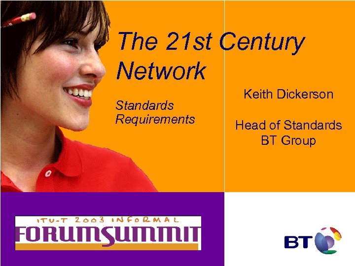 The 21 st Century Network Standards Requirements Keith Dickerson Head of Standards BT Group