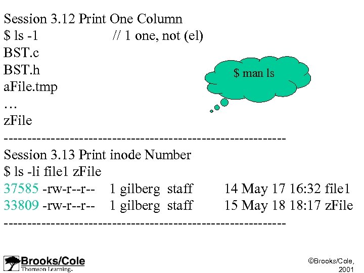 Session 3. 12 Print One Column $ ls -1 // 1 one, not (el)