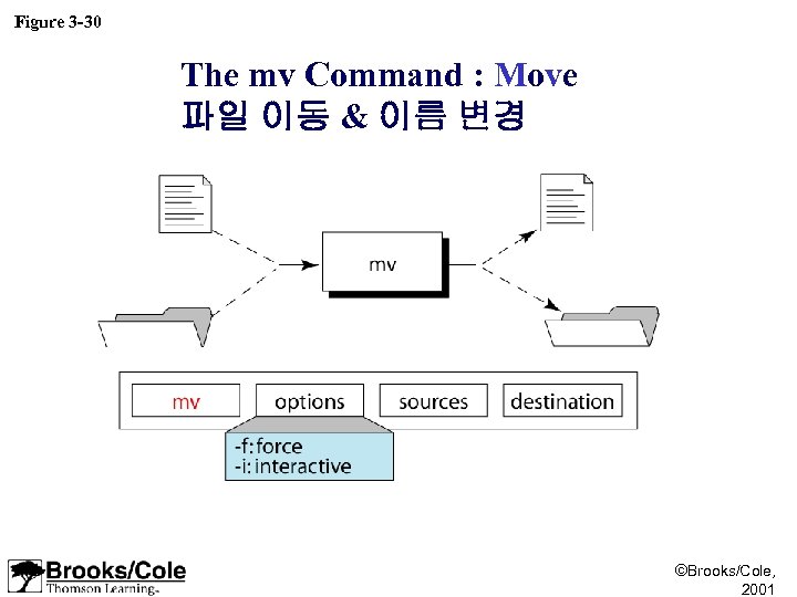 Figure 3 -30 The mv Command : Move 파일 이동 & 이름 변경 ©Brooks/Cole,