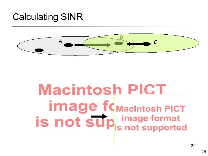 Calculating SINR A B C 26 26 