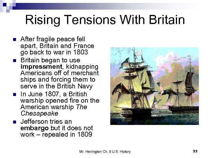 Rising Tensions With Britain n n After fragile peace fell apart, Britain and France