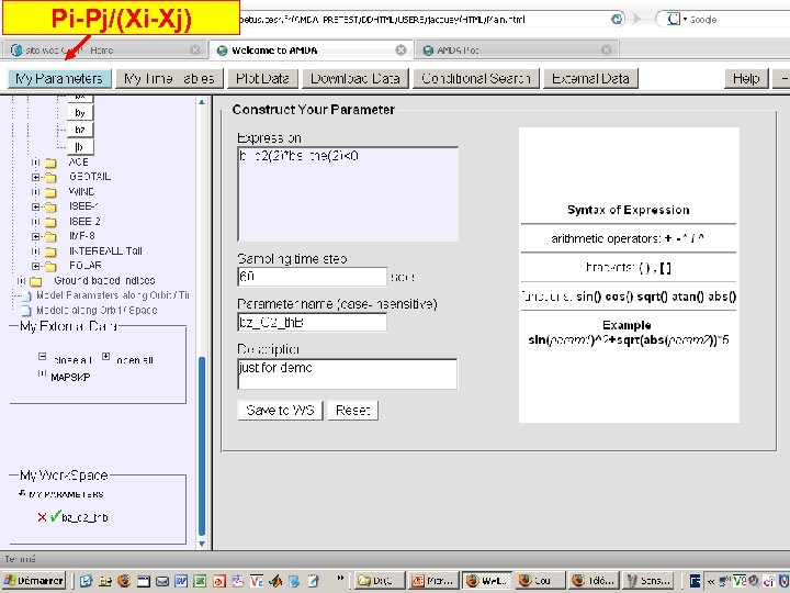 Pi-Pj/(Xi-Xj) 