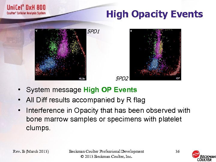 High Opacity Events 5 PD 1 5 PD 2 • System message High OP