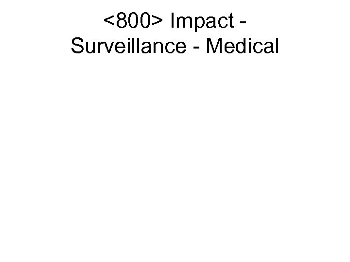 <800> Impact Surveillance - Medical 