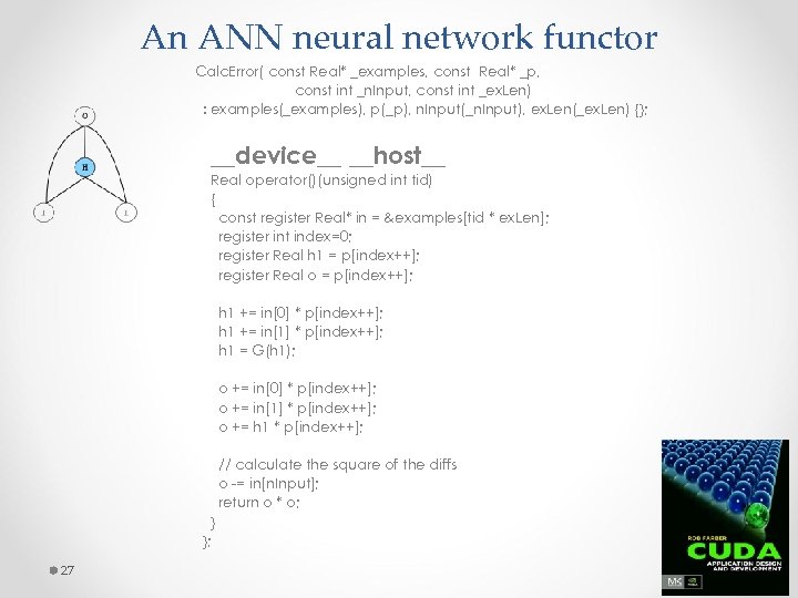 An ANN neural network functor Calc. Error( const Real* _examples, const Real* _p, const