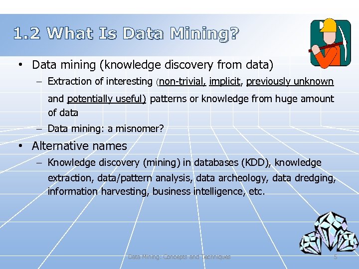1. 2 What Is Data Mining? • Data mining (knowledge discovery from data) –