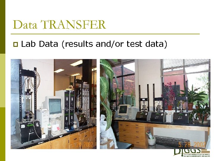Data TRANSFER p Lab Data (results and/or test data) 