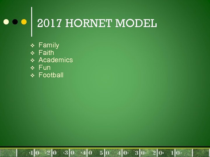 2017 HORNET MODEL v v v Family Faith Academics Fun Football 