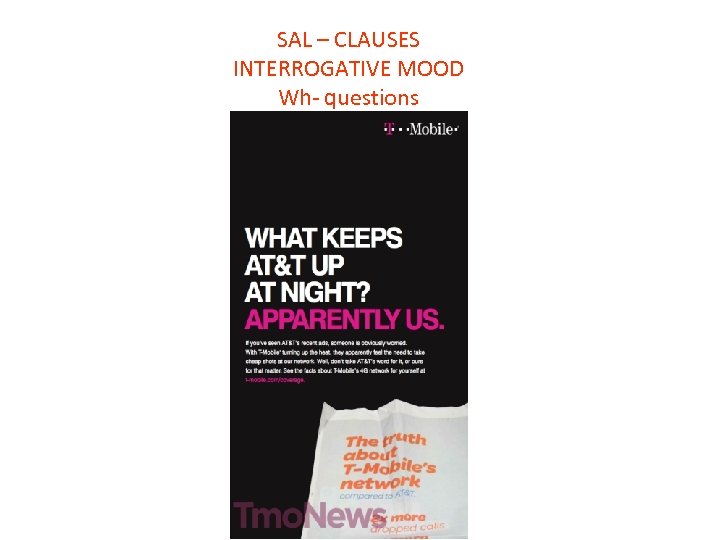 SAL – CLAUSES INTERROGATIVE MOOD Wh- questions 