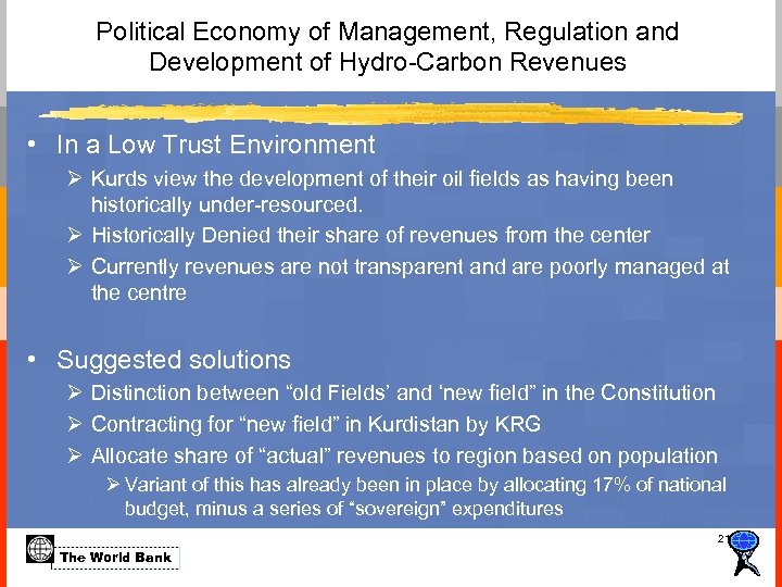 Political Economy of Management, Regulation and Development of Hydro-Carbon Revenues • In a Low