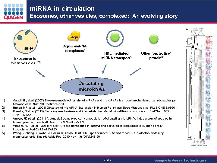 mi. RNA in circulation Exosomes, other vesicles, complexed: An evolving story Ago mi. RNA