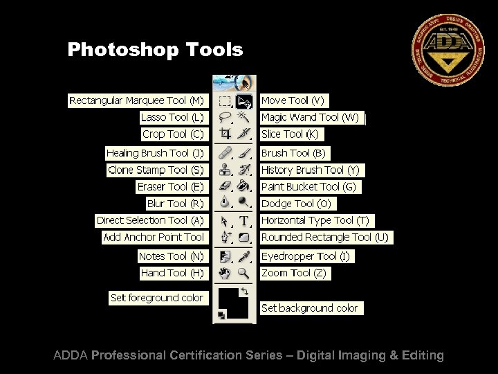 Photoshop Tools ADDA Professional Certification Series – Digital Imaging & Editing 