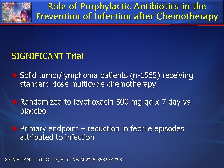 Role of Prophylactic Antibiotics in the Prevention of Infection after Chemotherapy SIGNIFICANT Trial ►