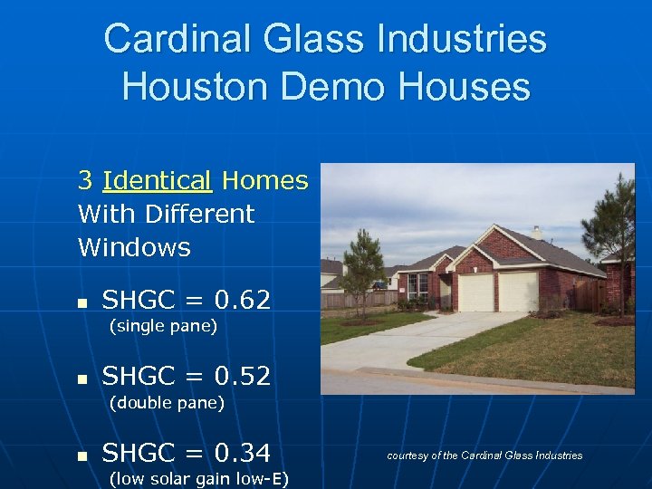 Cardinal Glass Industries Houston Demo Houses 3 Identical Homes With Different Windows n SHGC