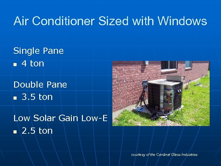 Air Conditioner Sized with Windows Single Pane n 4 ton Double Pane n 3.