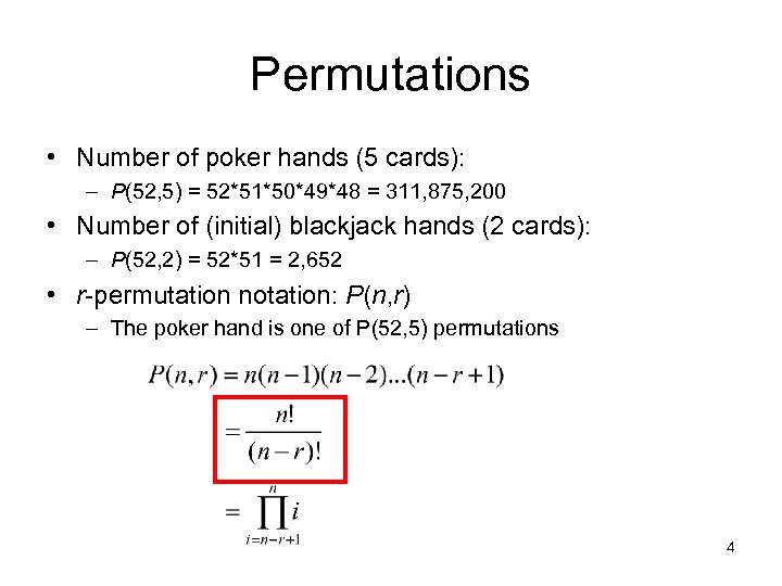 Poker hands permutations combinations calculator