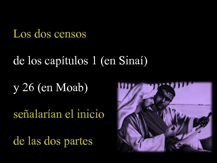 Los dos censos de los capítulos 1 (en Sinaí) y 26 (en Moab) señalarían