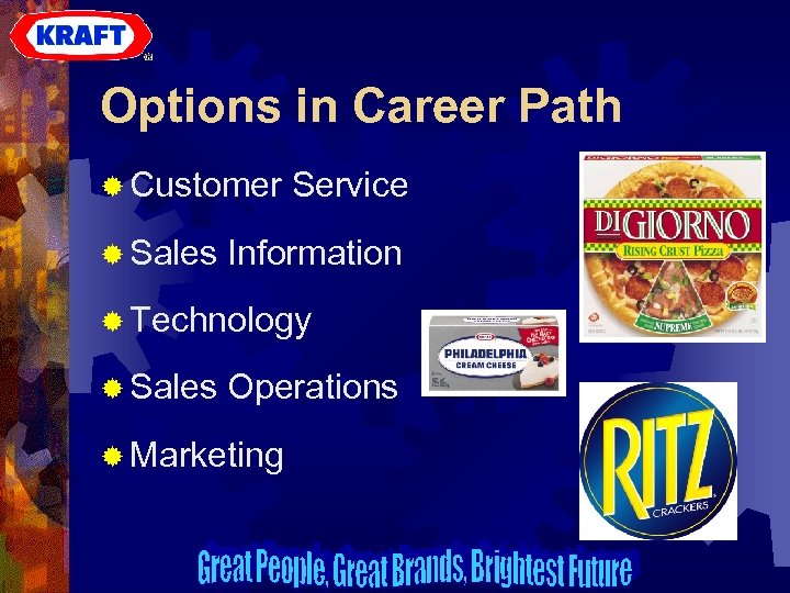 Options in Career Path ® Customer ® Sales Service Information ® Technology ® Sales