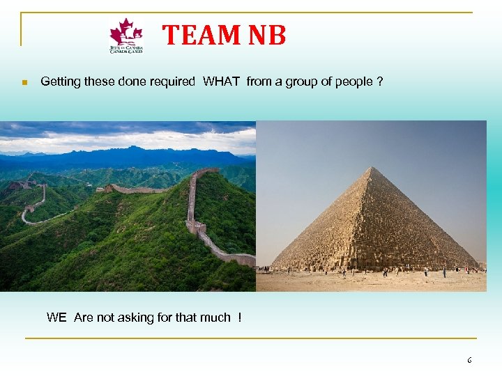 TEAM NB n Getting these done required WHAT from a group of people ?