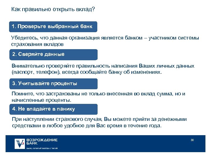 Как правильно открыть вклад? 1. Проверьте выбранный банк Убедитесь, что данная организация является банком