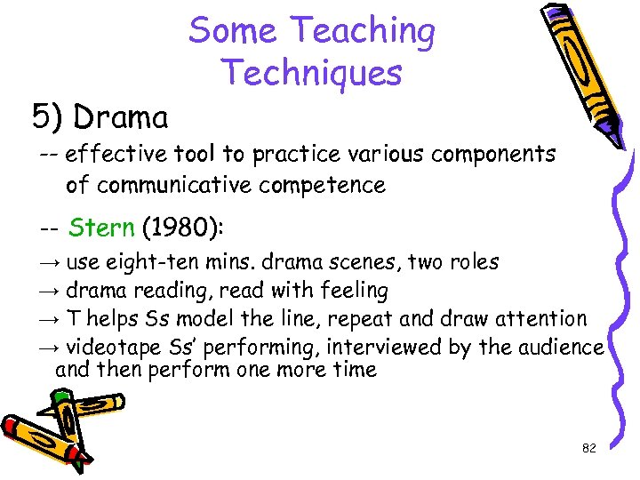 5) Drama Some Teaching Techniques -- effective tool to practice various components of communicative