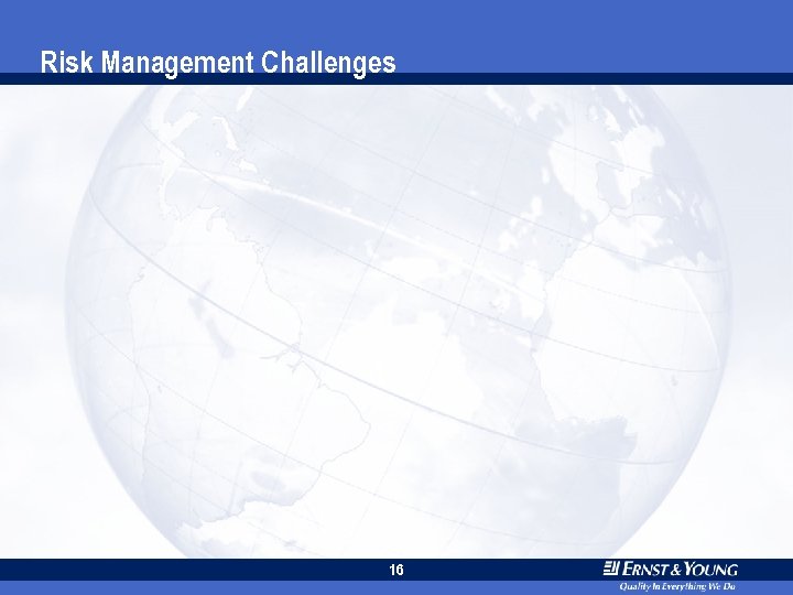 Risk Management Challenges 16 