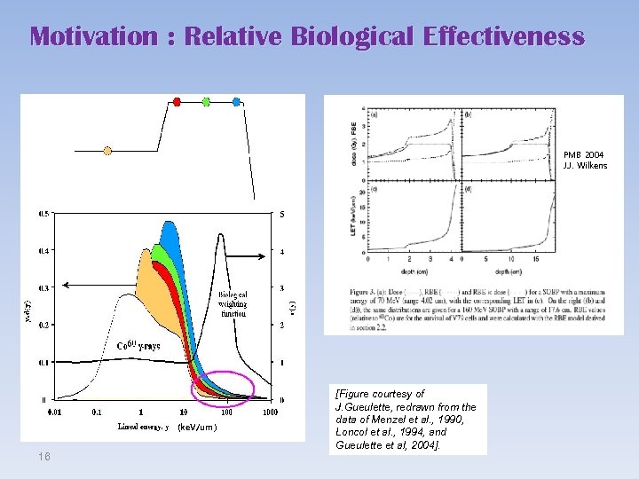 Motivation : Relative Biological Effectiveness PMB 2004 J. J. Wilkens (ke. V/um) 16 [Figure