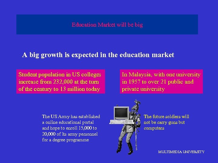 Education Market will be big A big growth is expected in the education market