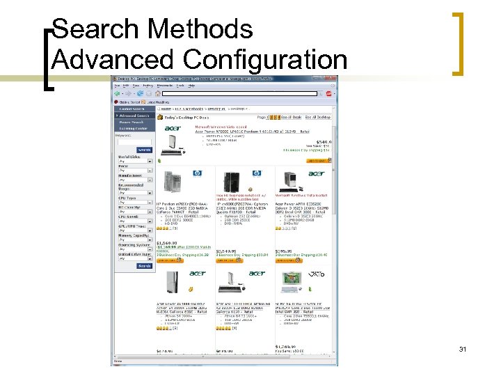 Search Methods Advanced Configuration 31 
