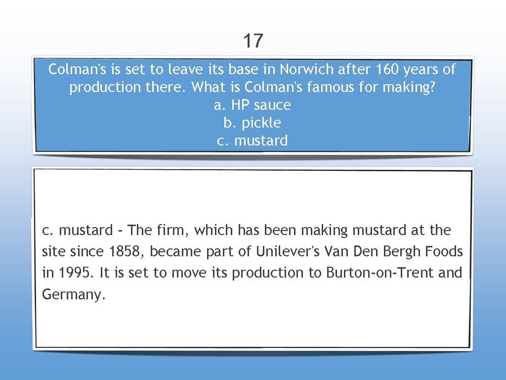 17 Colman's is set to leave its base in Norwich after 160 years of