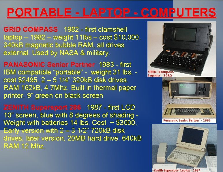 PORTABLE - LAPTOP - COMPUTERS GRID COMPASS 1982 - first clamshell laptop – 1982