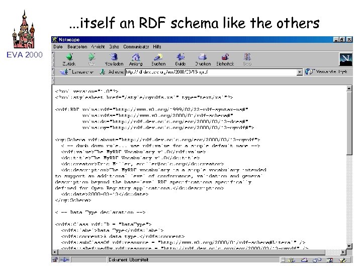 . . . itself an RDF schema like the others EVA 2000 