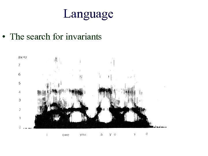Language • The search for invariants 