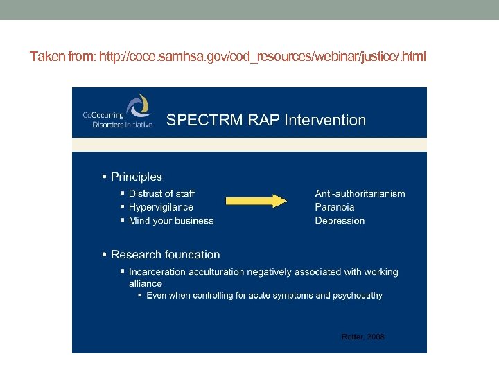 Taken from: http: //coce. samhsa. gov/cod_resources/webinar/justice/. html 