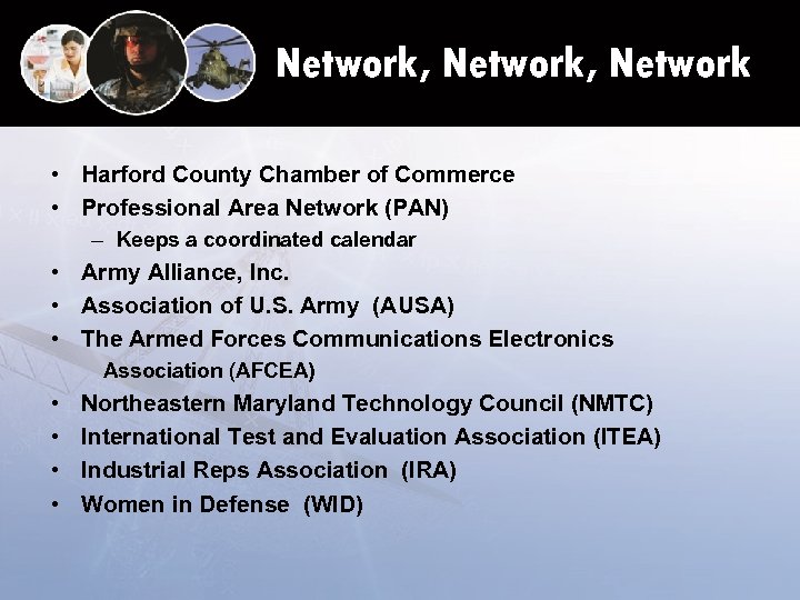 Network, Network • Harford County Chamber of Commerce • Professional Area Network (PAN) –
