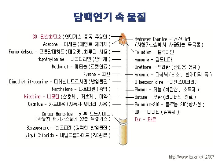 담백연기 속 물질 http: //www. ita. or. kr/, 2007 