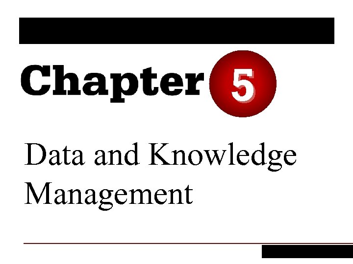 5 Data and Knowledge Management 