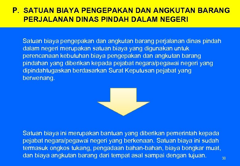 P. SATUAN BIAYA PENGEPAKAN DAN ANGKUTAN BARANG PERJALANAN DINAS PINDAH DALAM NEGERI Satuan biaya