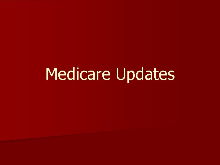 Medicare Updates 